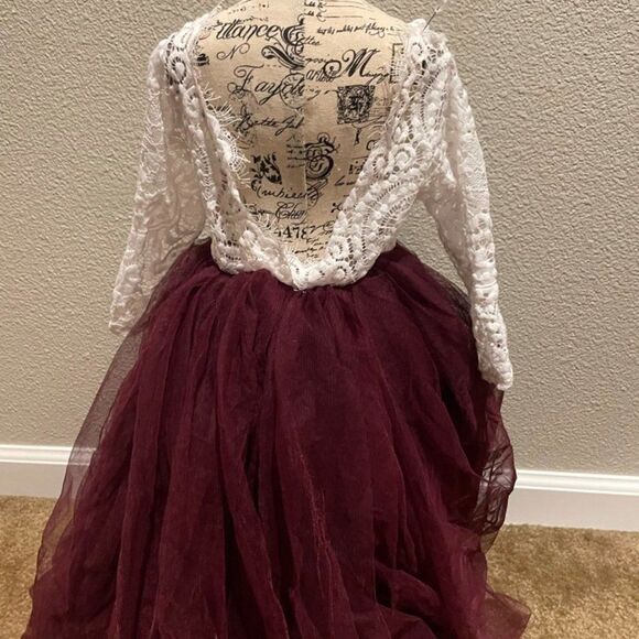 NWOT Princess Long Sleeve Backless Dress Size 5 - Picture 7 of 9